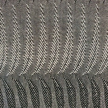 Black and Silver Leaf Silk Scarf