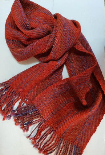 twill and basket weave  wool scarf