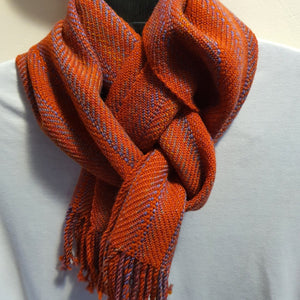 twill and basket weave wool scarf