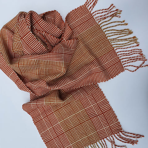 Log cabin silk scarf
